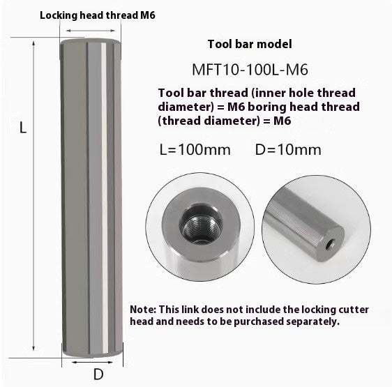 6034 MFT tungsten steel anti-vibration cutter shank lock tooth cutter shank high precision end milling cutter shank monolithic alloy interchangeable carbide head Shandong Denso Pricision Tools Co.,Ltd.
